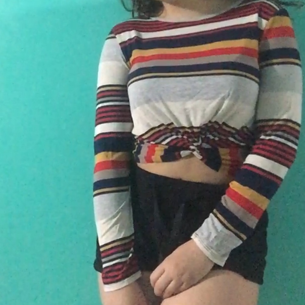 Cropped stripped tee (thrifted)